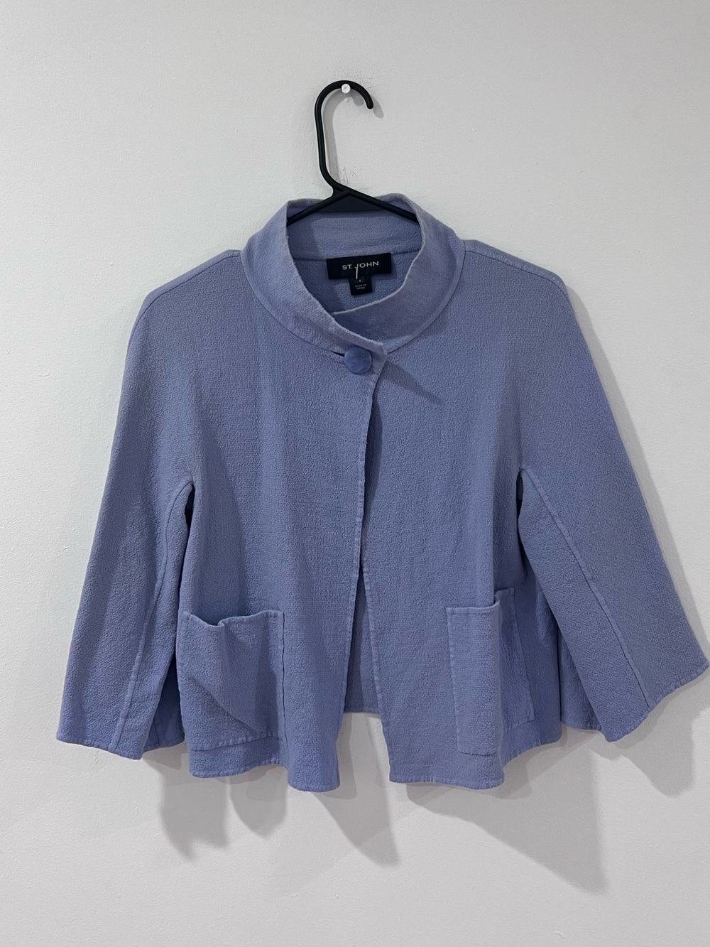 St. John 100% Wool Lavender Swing Jacket Size 6 Quiet Luxury